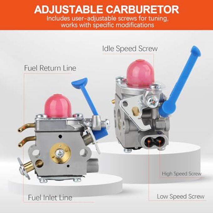 HUZTL 128LD Carburetor Air Filter Tool Fuel Line Filter Carb Tune Up Kit for Husqvarna Trimmer Edger 128C 128CD 128L 128R 128RJ Poulan Zama C1Q-W40A - Image 3