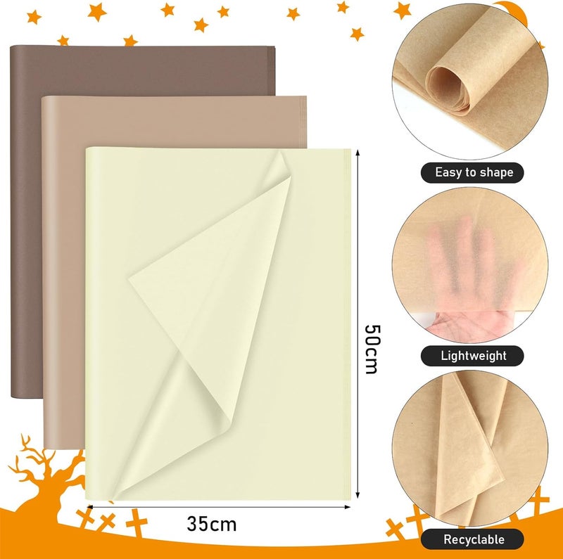 PLULON 90 Sheets Brown Tissue Paper for Gift Bags, Colored Gift Wrapping Paper Tissue Bulk for Crafts Packaging Birthday Baby Shower, Wedding Holiday Flower Bachelorette Bridal Party Decorations - Image 2
