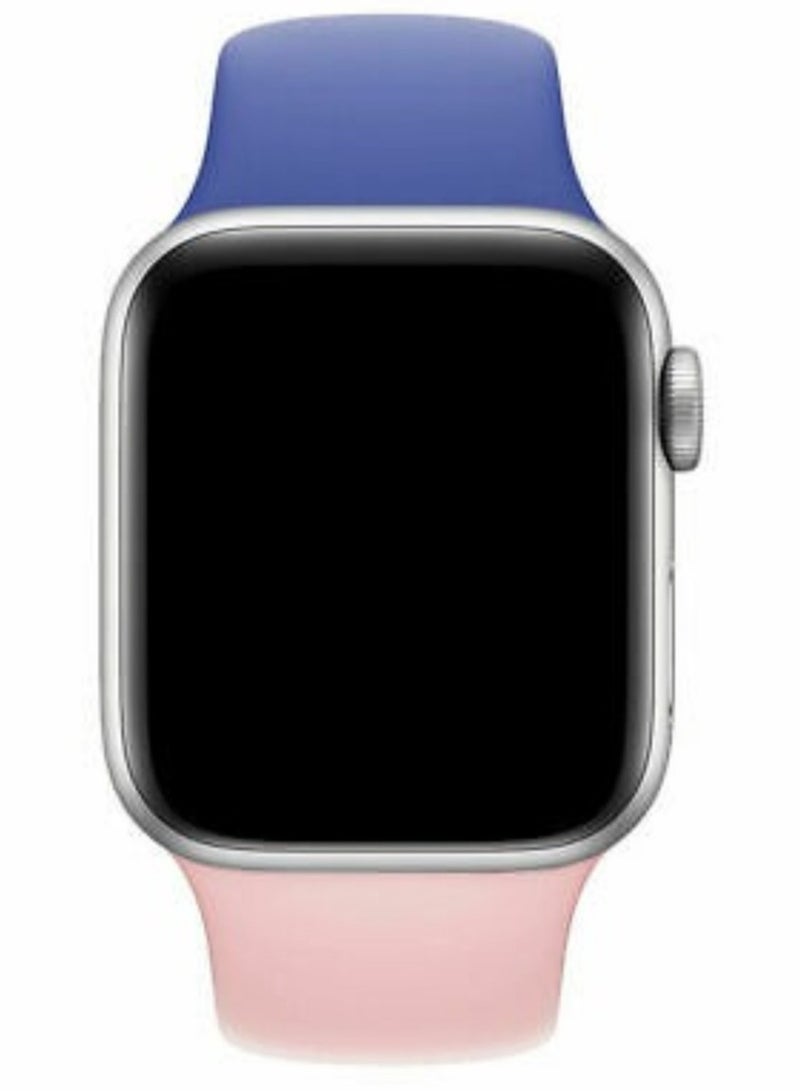 ELTRAZONE Dual Color Soft Silicone Watch Strap For Apple Watch Band 42mm/44mm/45mm For iWatch Series 7/6/SE/5/4/3/2/1/ - Image 2