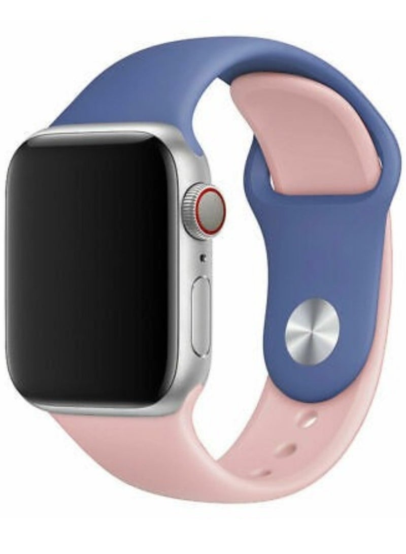 ELTRAZONE Dual Color Soft Silicone Watch Strap For Apple Watch Band 42mm/44mm/45mm For iWatch Series 7/6/SE/5/4/3/2/1/ - Image 1