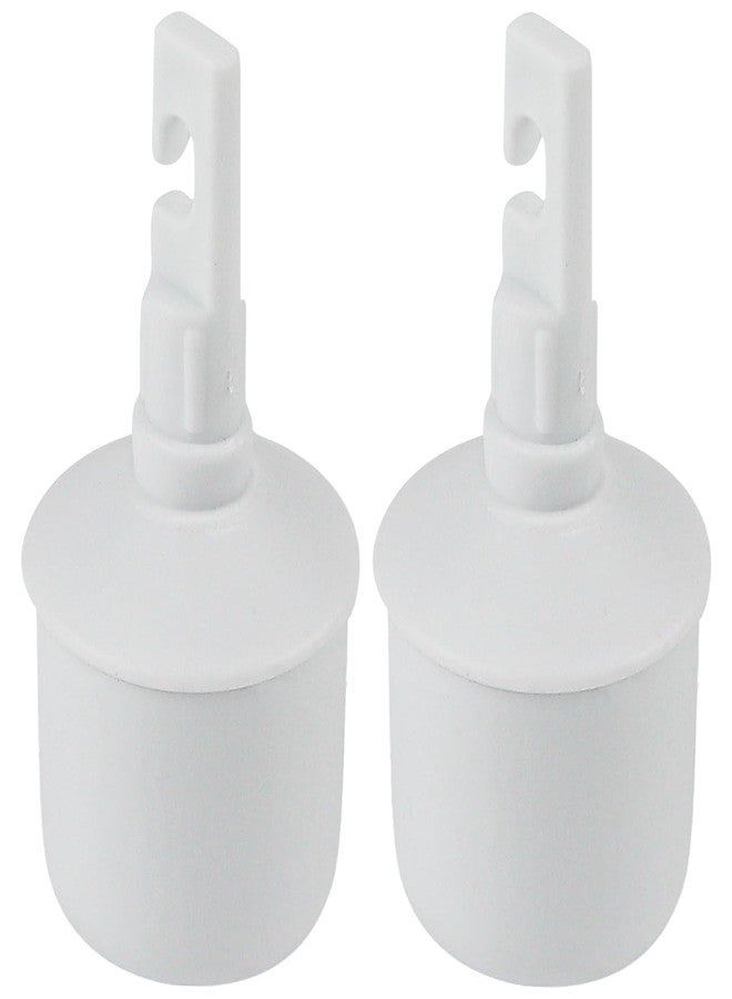 LCJAOF 2PCS White Rolling Ball Cane Tip - Hook Type Replacement Accessory for Blind Walking Cane and Walking Stick - Image 1