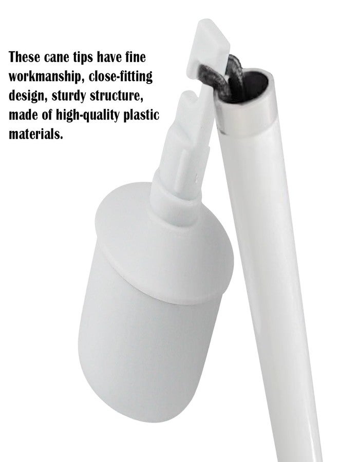 LCJAOF 2PCS White Rolling Ball Cane Tip - Hook Type Replacement Accessory for Blind Walking Cane and Walking Stick - Image 3