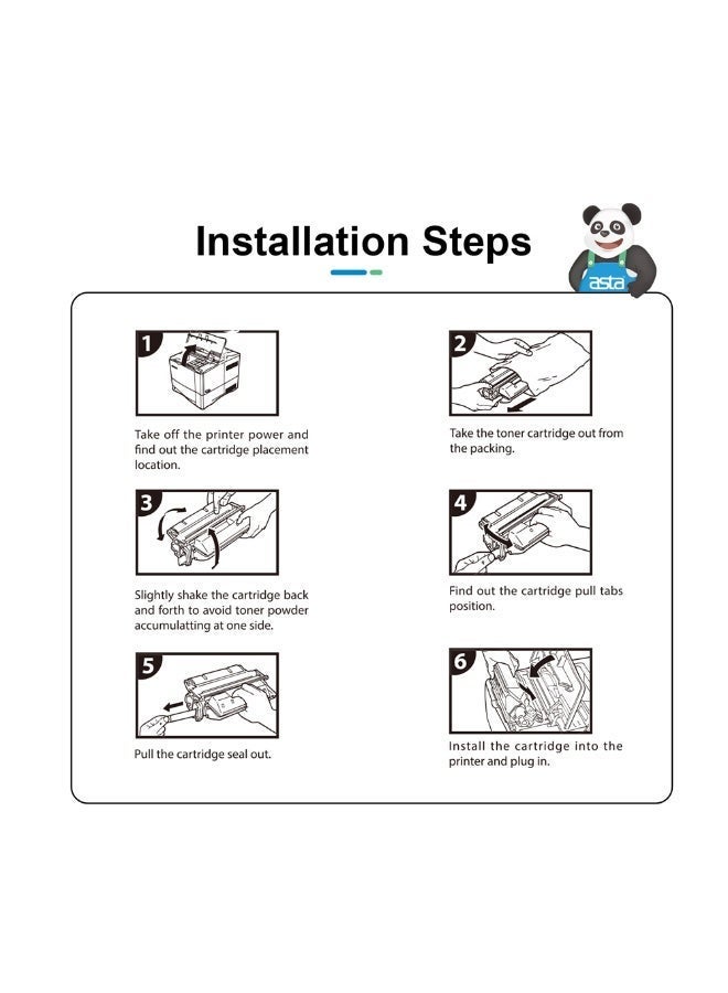 استا عبوة من 4 خراطيش حبر أسود ASTA CRG 070 مزودة بشريحة، تطبع حتى 3000 صفحة، متوافقة مع طابعات Canon imageCLASS LBP246dw، LBP247dw، MF465dw، MF462dw، LBP243dw، MF463dw، MF461dw، LBP243dw، لا تسبب انحشار الورق، طباعة ثابتة. - Image 5