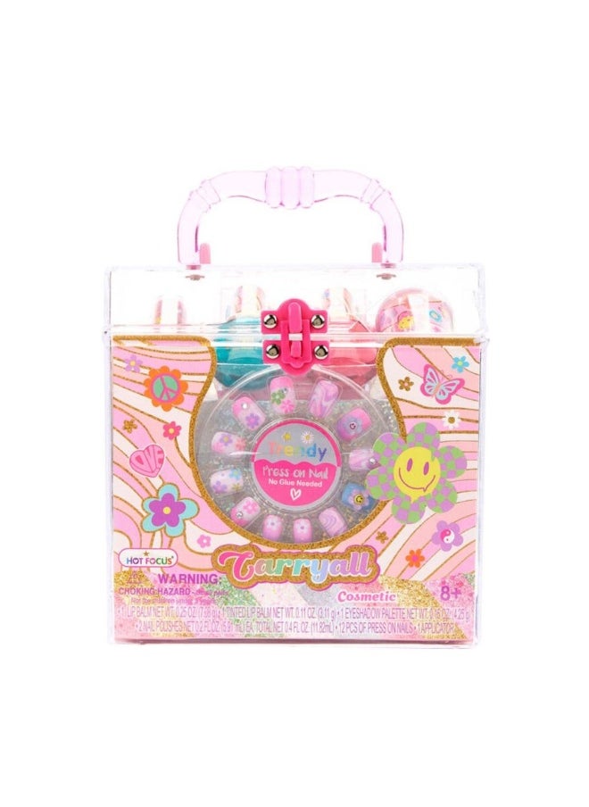 Hot Focus Hot Focus Groovy Flower Carryall Cosmetic Set  - Image 1