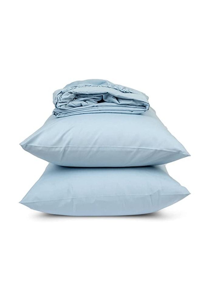 Home of linens - Home of linen-Fitted Sheet Set, Size 120 * 200cm,baby blue - Image 1