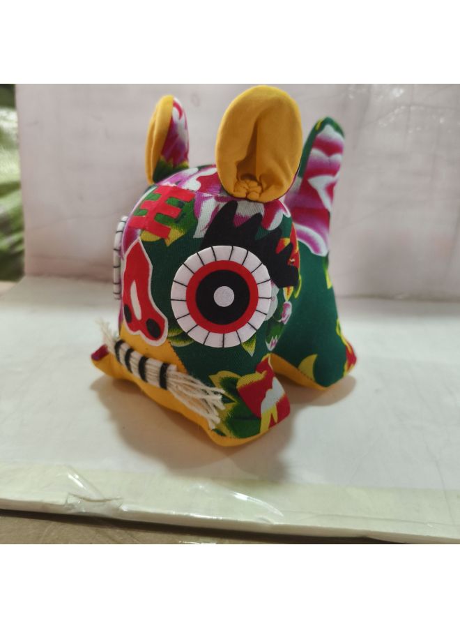 Special Folk Handicraft Cloth Tiger Zodiac Tiger Doll Folk Cloth Tiger Gift Giving People Safe Tiger-Color:Green Flower - Image 1