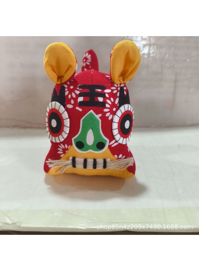 Special Folk Handicraft Cloth Tiger Zodiac Tiger Doll Folk Cloth Tiger Gift Giving People Safe Tiger-Color:Green Flower - Image 3