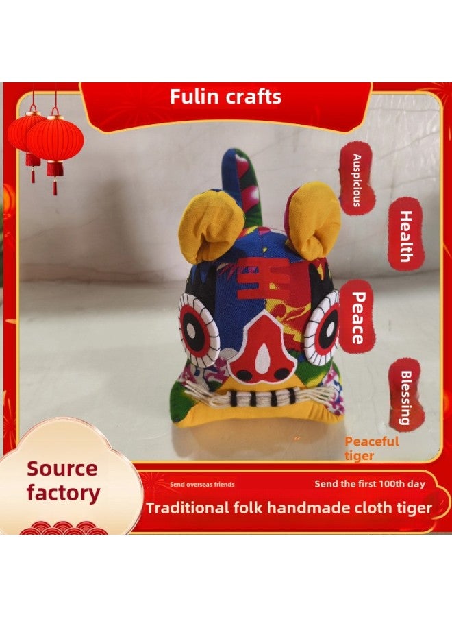 Special Folk Handicraft Cloth Tiger Zodiac Tiger Doll Folk Cloth Tiger Gift Giving People Safe Tiger-Color:Green Flower - Image 2