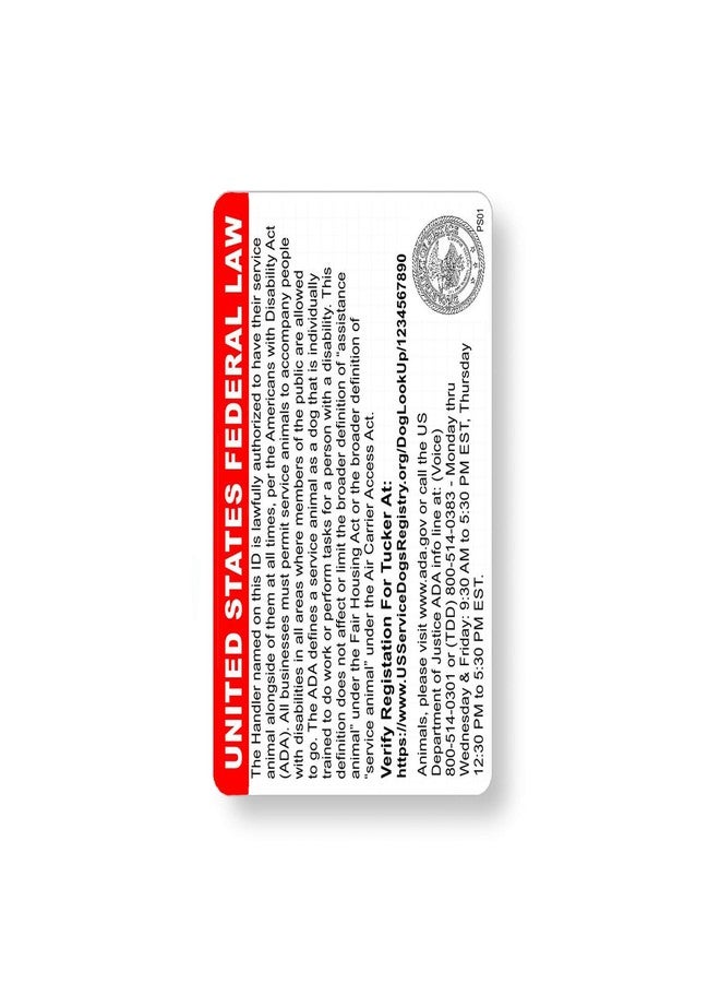 Just 4 Paws Custom Psychiatric Service Dog ID Card with QR Code & Security Seal and Optional Holograph | Registration to U S Service Dogs Registry Plus ID Holder & Digital ID - Portrait Style - Image 2