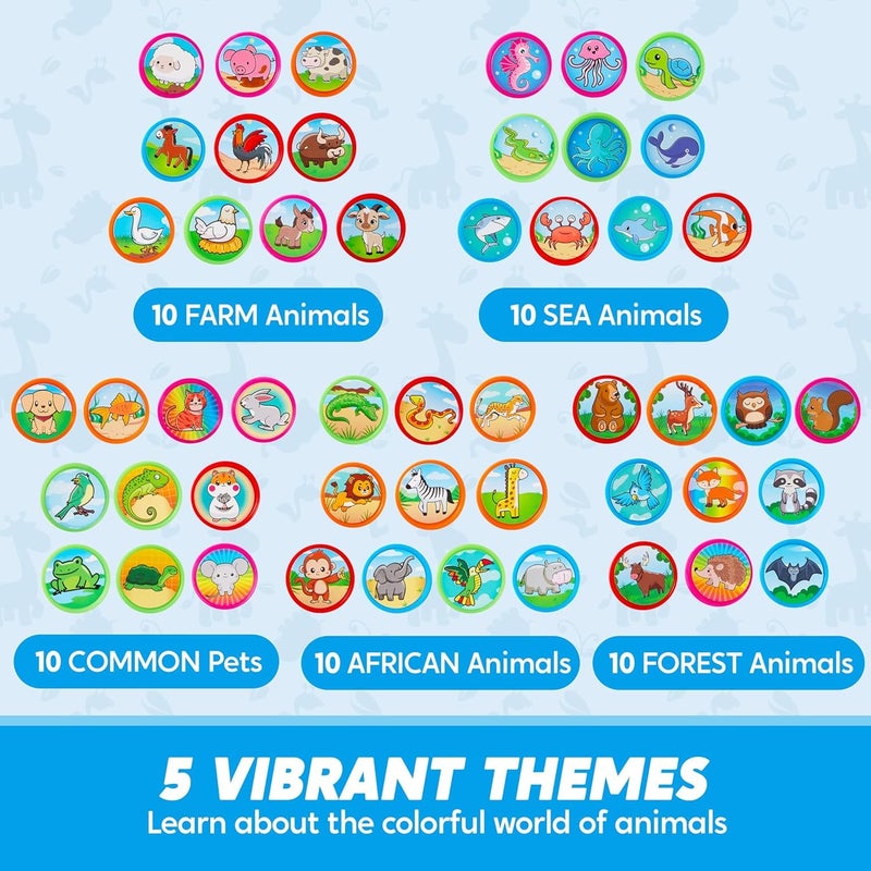 JOYIN 50 Pcs Animal Stamps for Kids, with 50 Different Designs, Farm,Sea Animals,Stamps for Crafting, Prize Box Toys for Classroom, Kids Party Favor, Easter Party Favor Goodie Bag - Image 3