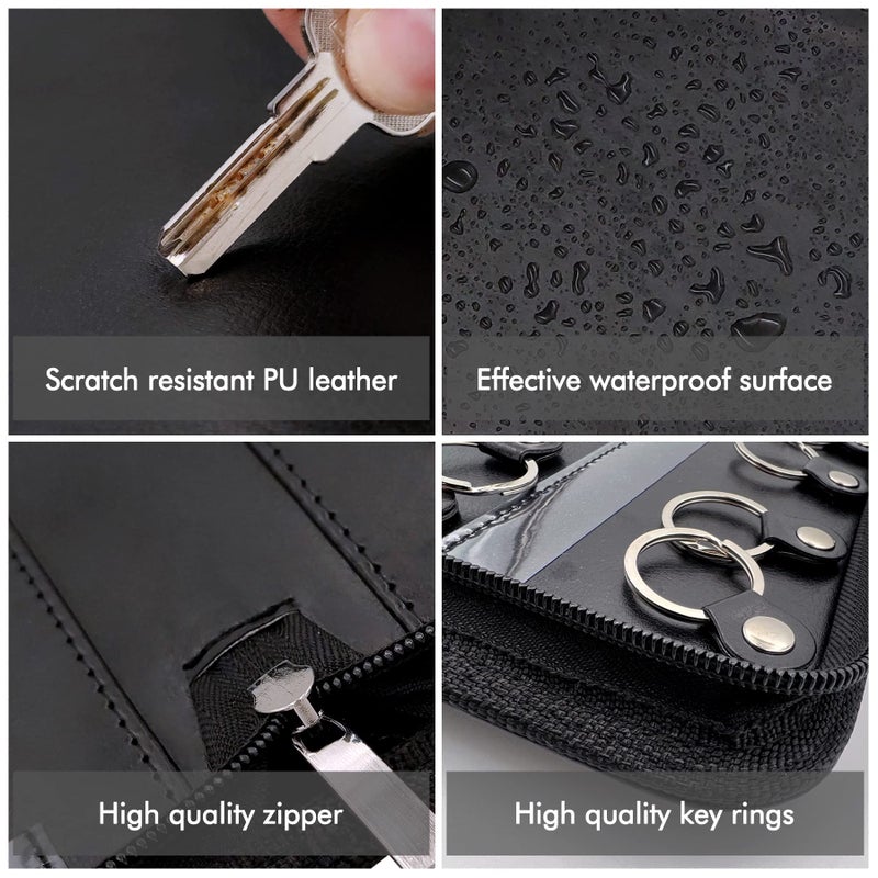Bstansion Portable Zippered Key Case,Leather Key Organizer with 24 Hooks Key Storage,Portable Manager and Landlord Key Holder,Zipper Keys Organizers for Estate Agent,Hotel Executives,Car Service Key Box - Image 4