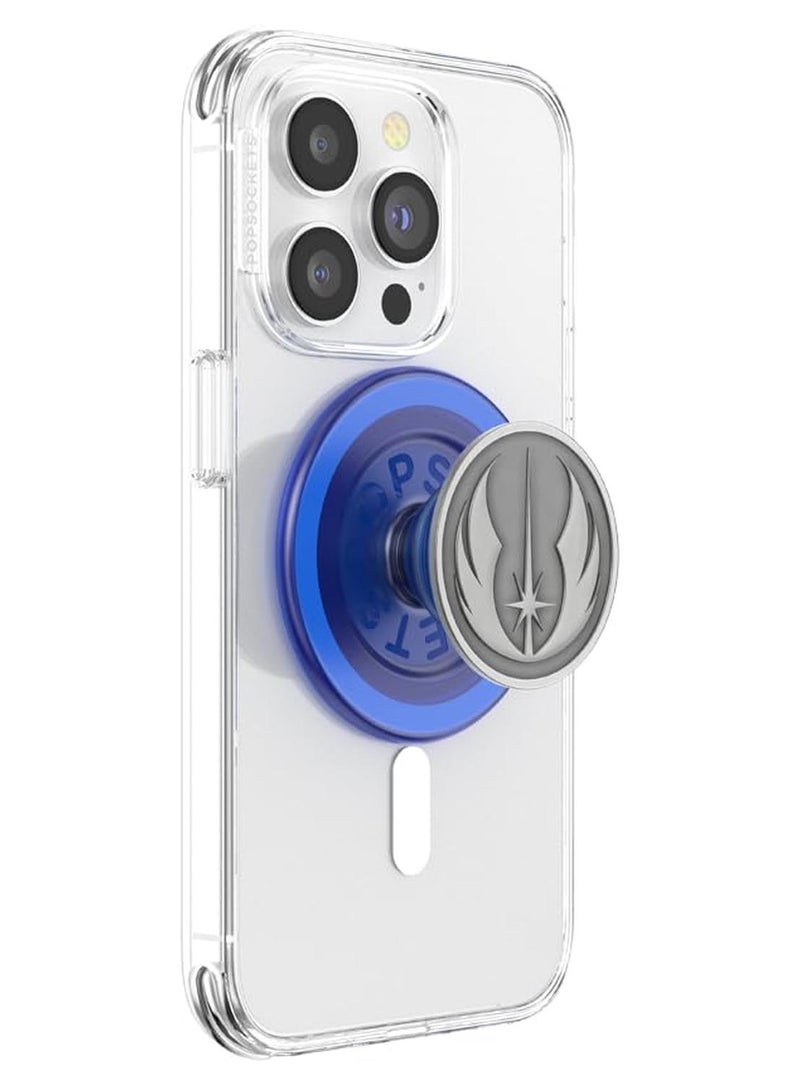 POPSOCKETS قبضة هاتف لمغناطيس ماج سيف مع قاعدة قابلة للطي، قاعدة مغناطيسية، قمة قابلة للتبديل، تثبيت آمن لجرابات آيفون ماج سيف، قبضة هاتف وجهاز لوحي، ستار وورز - أيقونة جيدي المينا - Image 1