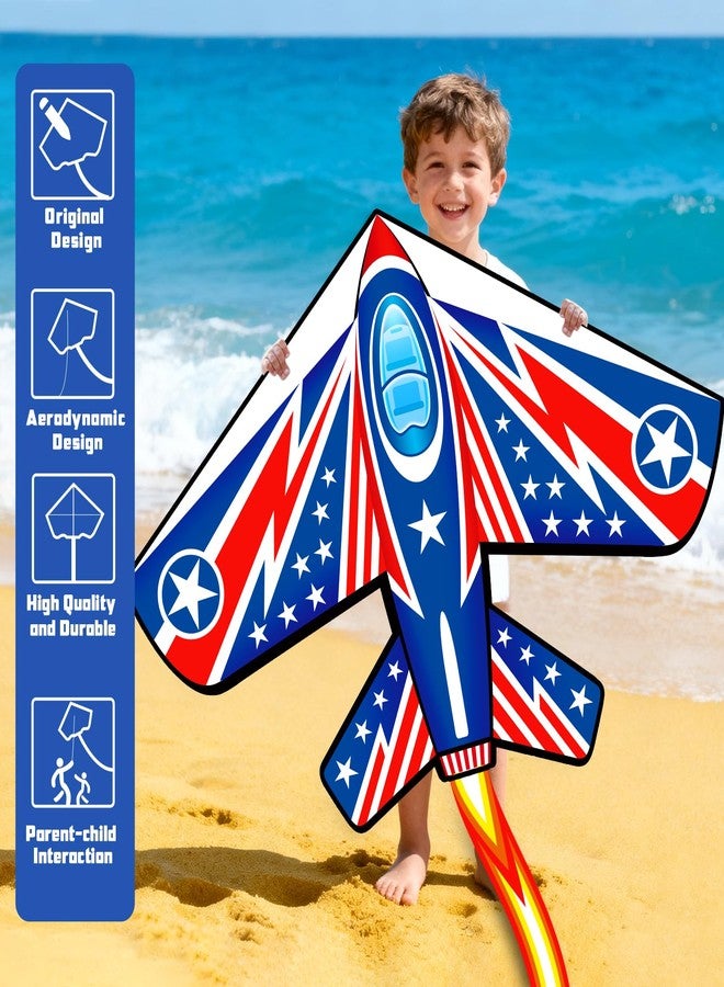 Ynanimery 2 Pack Airplane Kites for Kids and Adults, Kites for Kids Age 4-8 8-12 Easy to Fly for Beginners, Easy to Assembled Colorful Kite for Beach Outdoor Toy Games & Family Trip - Image 2