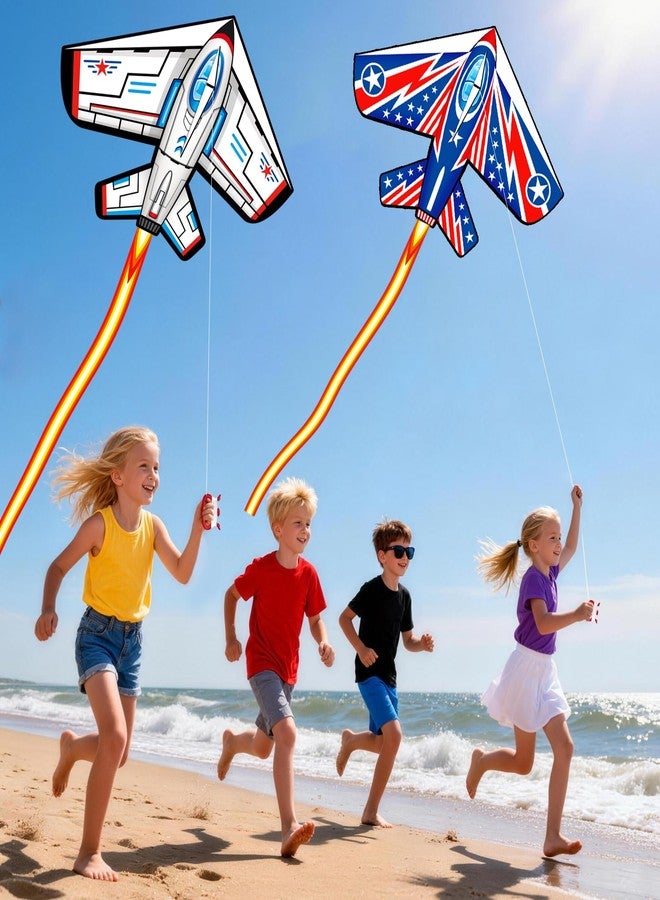 Ynanimery 2 Pack Airplane Kites for Kids and Adults, Kites for Kids Age 4-8 8-12 Easy to Fly for Beginners, Easy to Assembled Colorful Kite for Beach Outdoor Toy Games & Family Trip - Image 3