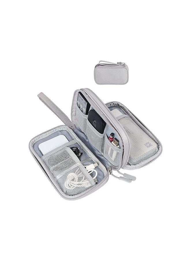 Swift Cable Organizer Bag, Portable Travel organizer case, All in One Waterproof Electronics Accessories Storage Bag for Cables, Chargers, Earphones, Hard Drives, Power Bank, Cord (Grey)  - Image 1