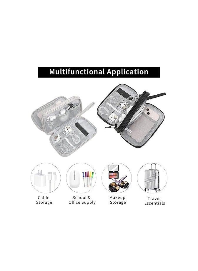 Swift Cable Organizer Bag, Portable Travel organizer case, All in One Waterproof Electronics Accessories Storage Bag for Cables, Chargers, Earphones, Hard Drives, Power Bank, Cord (Grey)  - Image 2
