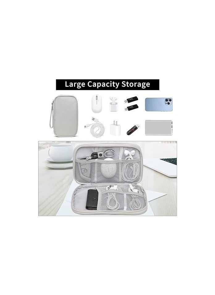 Swift Cable Organizer Bag, Portable Travel organizer case, All in One Waterproof Electronics Accessories Storage Bag for Cables, Chargers, Earphones, Hard Drives, Power Bank, Cord (Grey)  - Image 3