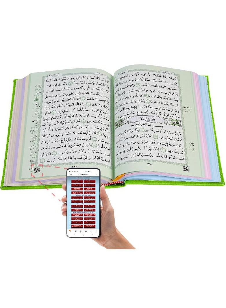 مصحف ملون مقاس 14*20 سم، اخضر - Image 3