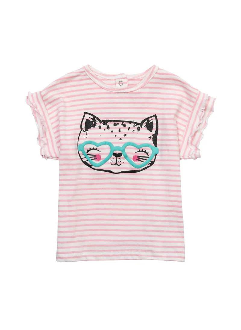 MINOTI Kids Short Sleeved T-Shirt And Denim Trouser Set