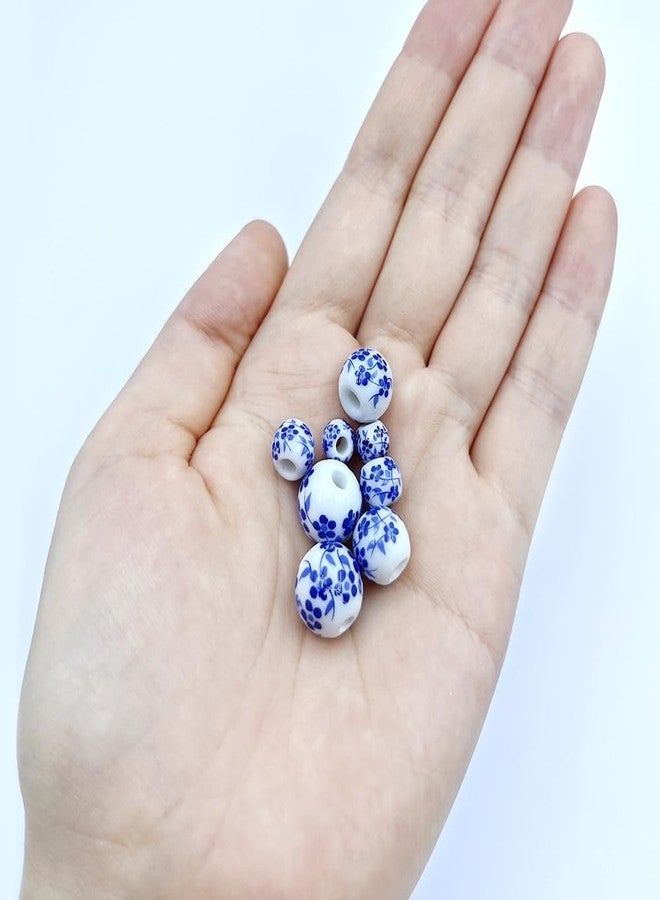 metulip About 80Pcs Ceramic Beads Porcelain Beads for Crafts Making Size 6mm 8mm 10mm 12mm Blue and White Beads Round Ceramic Spacer Beads for Handmade Crafts Making Bracelets Necklace - Image 4