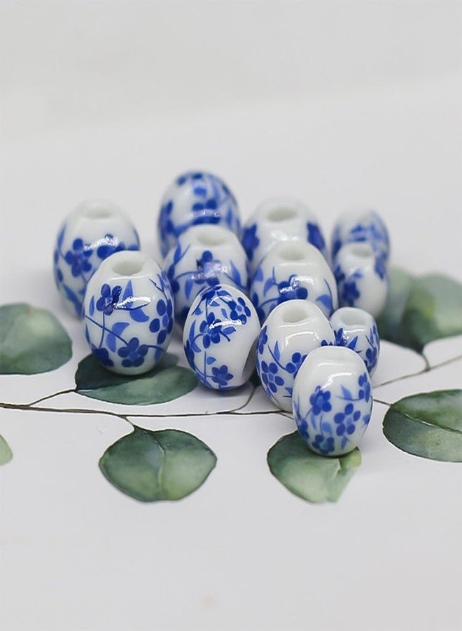 metulip About 80Pcs Ceramic Beads Porcelain Beads for Crafts Making Size 6mm 8mm 10mm 12mm Blue and White Beads Round Ceramic Spacer Beads for Handmade Crafts Making Bracelets Necklace - Image 3