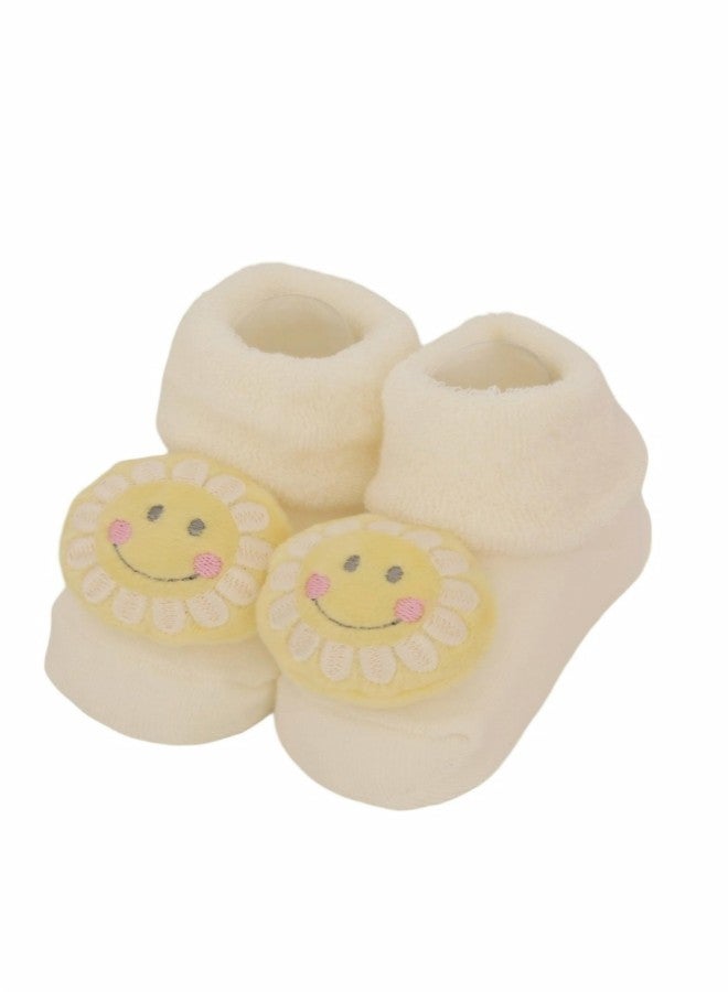 Yellow Bee Whimsical Bunny, Girl, Butterfly, Rainbow, Sunflower, and Unicorn Rattle Socks Combo for Girls- Pink, Purple and Cream, 0-12 Months - Image 4