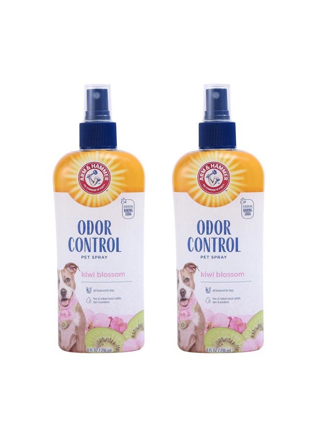 Arm & Hammer رذاذ مزيل الروائح الفائق للحيوانات الأليفة للكلاب، أفضل رذاذ لإزالة الروائح لجميع الكلاب والجروات | تركيبة بيكربونات الصوديوم مع رائحة زهر الكيوي، 8 أونصة سائلة (عبوة من 2) قد يختلف التعبئة - Image 1