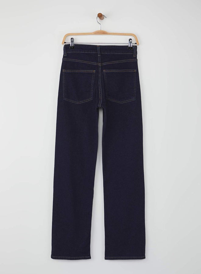 trendyol Dark Blue Regular Waist Straight Leg Comfort Straight Jeans - Image 5
