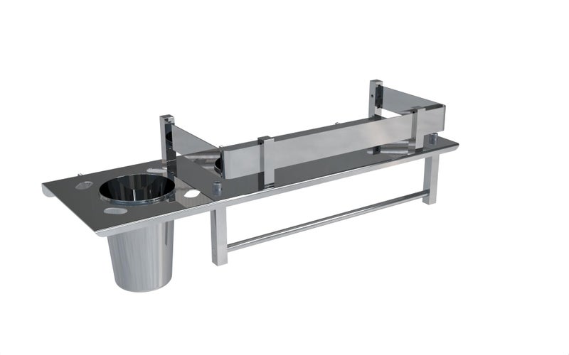 Filox 3-in-1 Bathroom Organizer Shelf - Smartly Designed Bathroom Rack with Shelf, Towel Rod, and Tumbler Holder - All in one Unit to Save Space and Keep Your Essentials Organized - Image 1