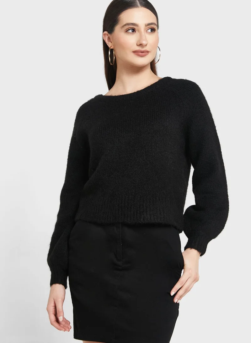 Jacqueline de Yong Tie Detail Knitted Sweater