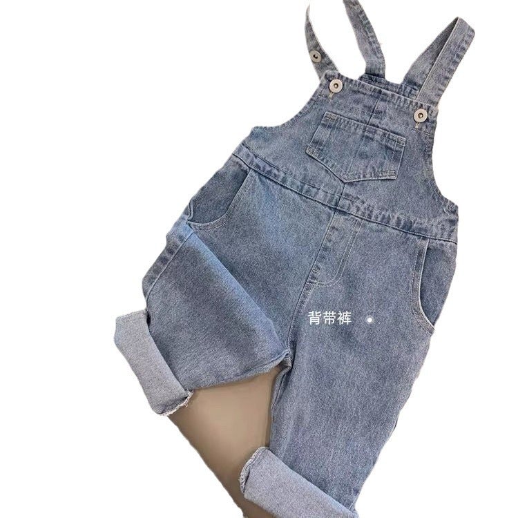 2023 Fashion Boys' Pants Korean Style Children'S Jeans Boys' Strapped Pants - Image 3