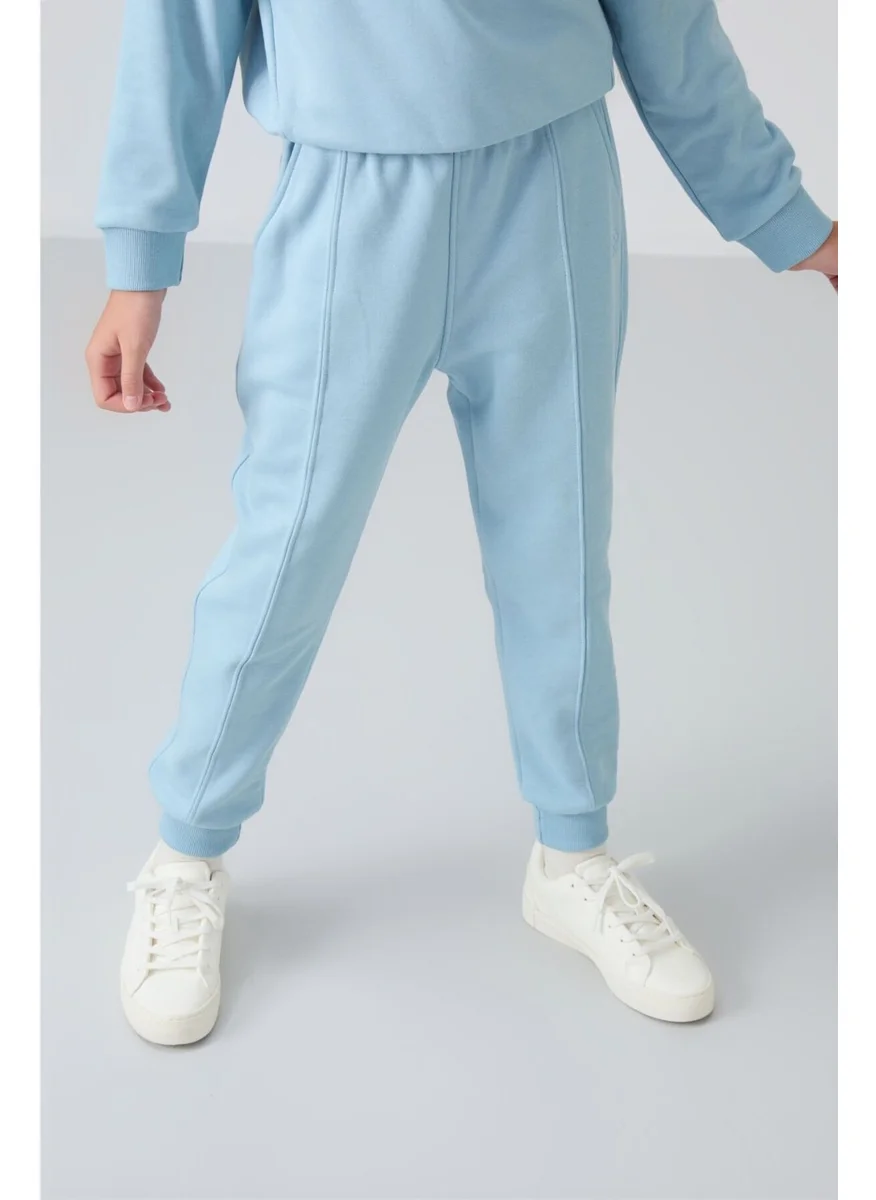 Tommy Life Light Blue Cotton Fluffy Soft Texture Oversize Embroidered Girl Tracksuit - 75145