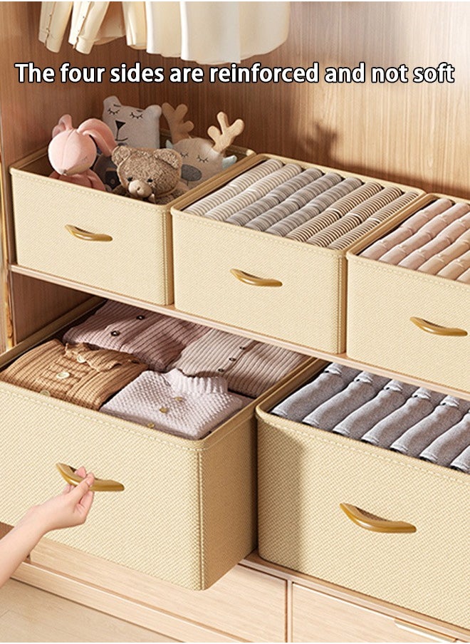 Hihonor 3pcs Wardrobe Clothes Organizer Foldable Closet Storage Organizer for Clothes Jeans Washable Closet Storage Boxes with Carrying Handles Cube Storage Bin for Home Bedroom Office  - Image 2