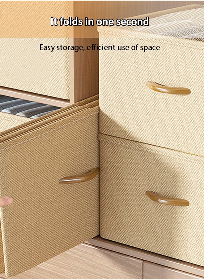 Hihonor 3pcs Wardrobe Clothes Organizer Foldable Closet Storage Organizer for Clothes Jeans Washable Closet Storage Boxes with Carrying Handles Cube Storage Bin for Home Bedroom Office  - Image 3
