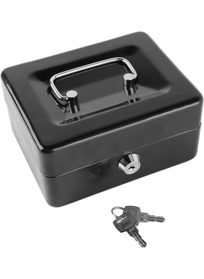ECVV Small Cash Box with Lock and Slot | Moneybox Metal Coin Bank Piggy Bank For Adults and Kids,|12.5cmx9.5cmx6cm|Random Color|  - Image 1