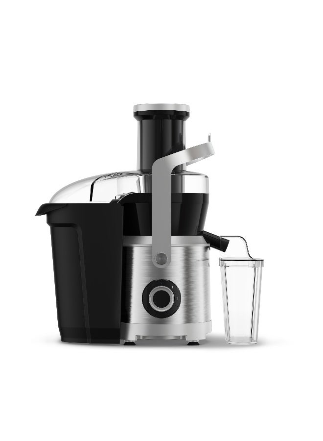 MOULINEX Nutri XXL Juicer, Easy-to-Use Juice Extractor, XXL Feeding Tube, Full Fruit Insertion, Drip-Stop Protection, Aluminum Handle, 2 Speeds, 2.2 L Pulp Container, 0.8 L 2.2 L 1000 W JU660D27 stainless steel - Image 2