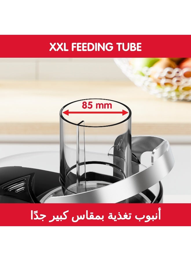 MOULINEX Nutri XXL Juicer, Easy-to-Use Juice Extractor, XXL Feeding Tube, Full Fruit Insertion, Drip-Stop Protection, Aluminum Handle, 2 Speeds, 2.2 L Pulp Container, 0.8 L 2.2 L 1000 W JU660D27 stainless steel - Image 3