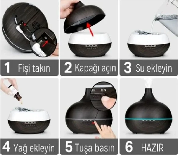 بلاكبيرد جيم سنتر 550 ml Dark Brown Diffuser Ultrasonic Air Humidifier with Remote Control SL-168