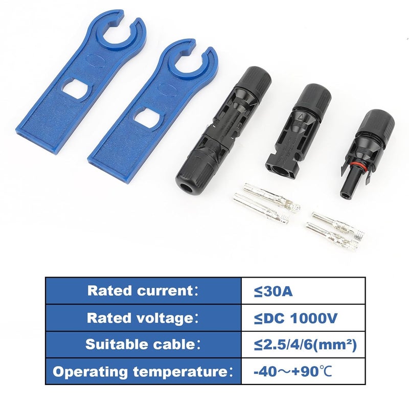 MXTIMWAN 12 Pairs Solar Panel Plugs, Male/Female Solar Panel Plugs, Waterproof, Solar Plug Set with 2 Wrenches for 2.5/4/6 mm² Solar Panel PV Cable - Image 3