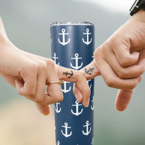 Mofvugz Anchor Tumbler-Boating Accessories for Boat,Lake Accessories for women-Beach Gifts,Boat gifts,Boating Gifts for Women,Anchor Gifts for Women-Anchor decor,Anchor Navy Blue-Anchor cups,Mug,Cup Anchor - Image 2