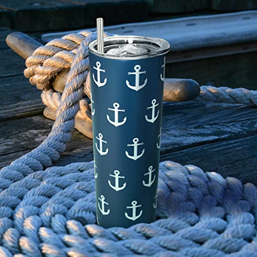 Mofvugz Anchor Tumbler-Boating Accessories for Boat,Lake Accessories for women-Beach Gifts,Boat gifts,Boating Gifts for Women,Anchor Gifts for Women-Anchor decor,Anchor Navy Blue-Anchor cups,Mug,Cup Anchor - Image 5