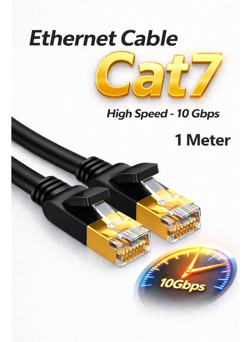 TP-BRIDGE Ethernet Cable Cat7 High Speed 10Gbps RJ45 LAN Network Patch Cord Compatible with PS5 PS4 Xbox PC Laptop Router – 1M - Image 1