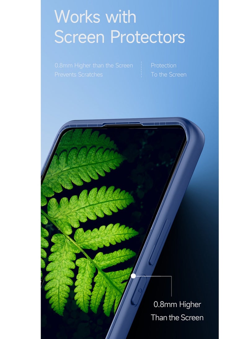 Wtech Honor X9c 5G 2024 / Honor Magic7 Lite 5G 2025 Liquid Silicone Carbon Fiber Texture Case Cover - Navy Blue - Image 5