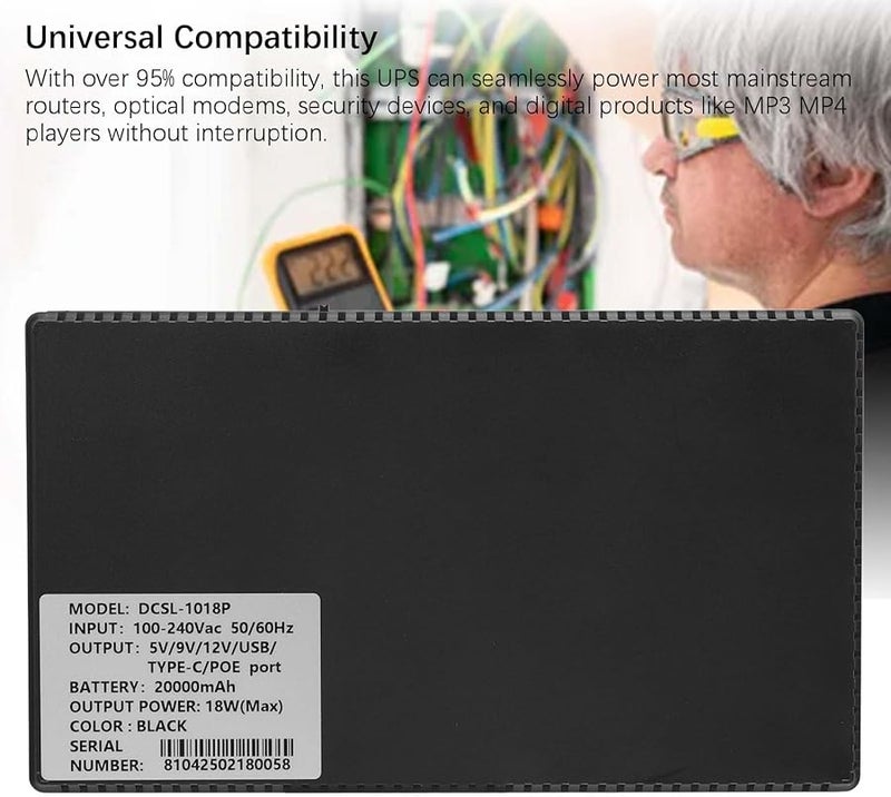 FTVOGUE Portable UPS Battery Backup Power Supply US Plug 100 240V for Router Modem Security Camera - Image 4