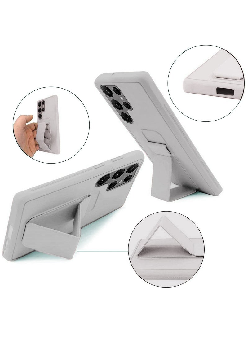 بورتوني جراب Galaxy S22 Ultra Cover Car Mount بمسند التثبيت ومقبض الإصبع لهاتف Samsung Galaxy S22 Ultra (رمادي) - Image 3