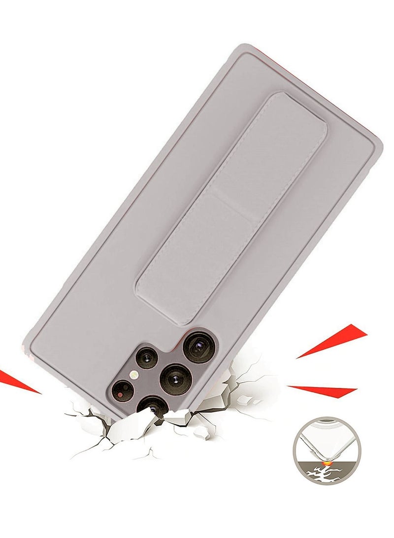 بورتوني جراب Galaxy S22 Ultra Cover Car Mount بمسند التثبيت ومقبض الإصبع لهاتف Samsung Galaxy S22 Ultra (رمادي) - Image 4