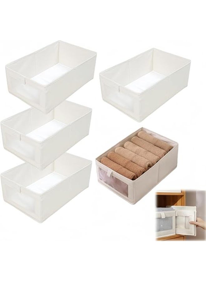 DUNISO 3PCS Wardrobe Clothes Organizer, Storage Containers with Clear Window, Foldable Closet Organizer Bins Storage Containers for Organizing Clothing, Jeans, Toys, Books, Shelves - Image 1
