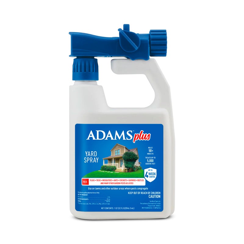 ADAMS رذاذ حديقة ADAMS بلس، يقتل البراغيث، القراد، البعوض، النمل والعديد من الآفات المزعجة الأخرى في المناطق الخارجية، يعالج حتى 5,000 قدم مربع، سهل الاستخدام برذاذ خرطوم، 32 أونصة سائلة - Image 1