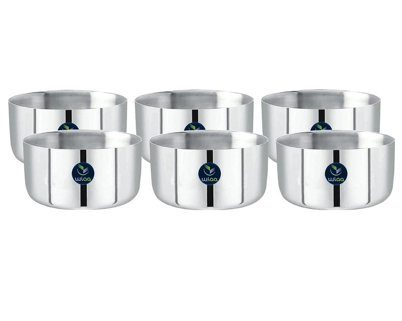 WIAA Stainless Steel DinnerDessert Bowl Sada VatiWati250 ml Set of 6 pc - Image 1