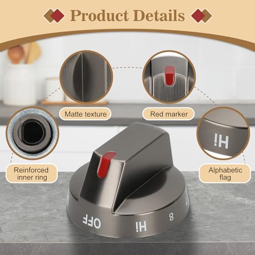 Casmer NE63T8111SG/AA NE63T8311SG/AA NE63BG8315SGAA knob for Samsung Electric Stove/Oven, DG94-03500Y DG94-03500Z knob Replacement dg64-00975a (Black) - Image 2